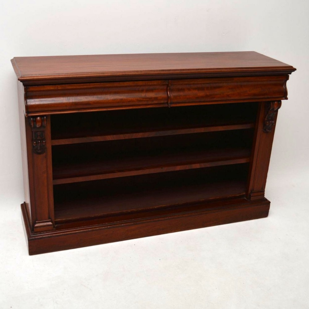 Antique Mahogany Open Bookcase Cabinet