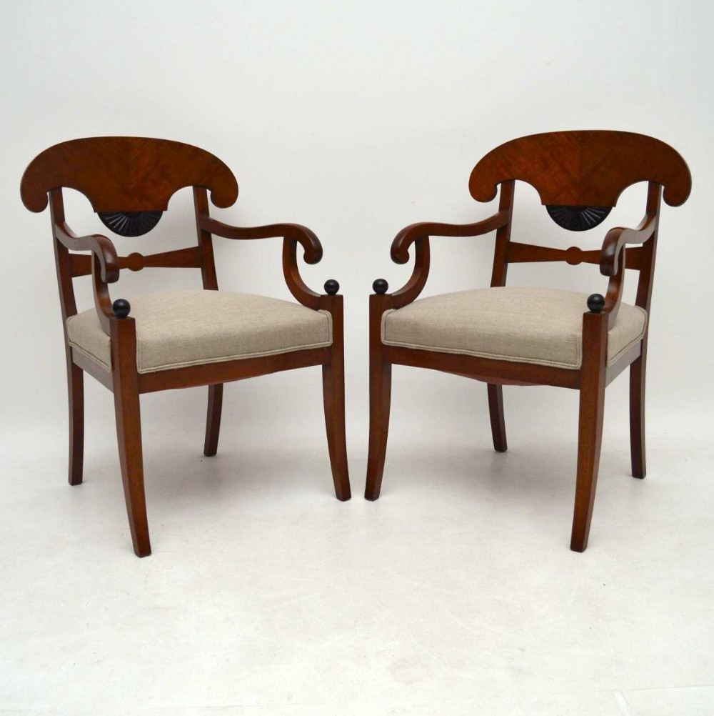 Pair of Antique Swedish Biedermeier Armchairs