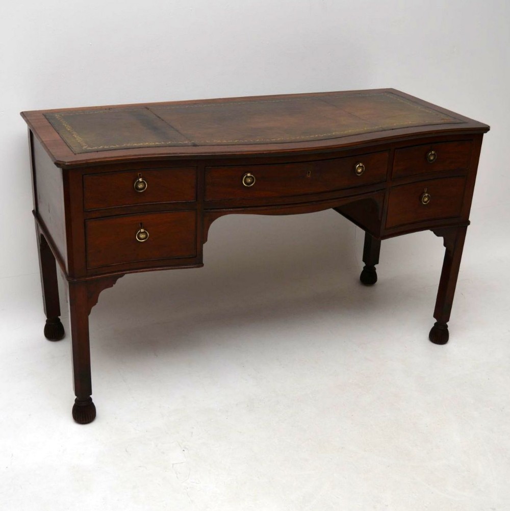 Antique Victorian Mahogany Leather Top Desk