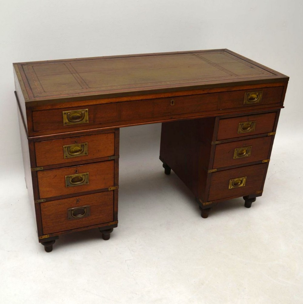 Antique Mahogany Military Campaign Desk