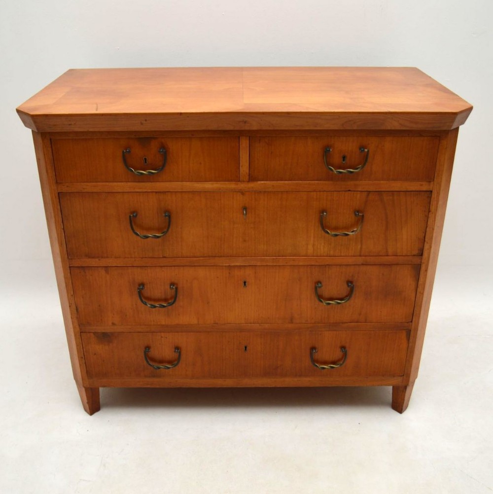 Antique Swedish Satin Birch Chest of Drawers