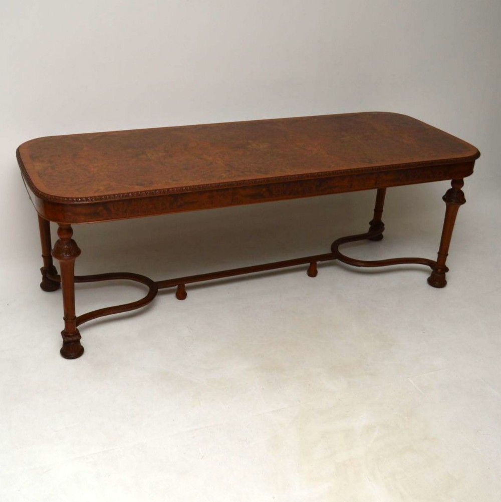 Large Antique Burr Walnut Dining Table