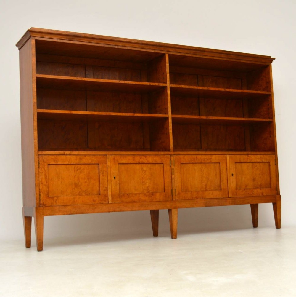  Antique Swedish Satin Birch Bookcase