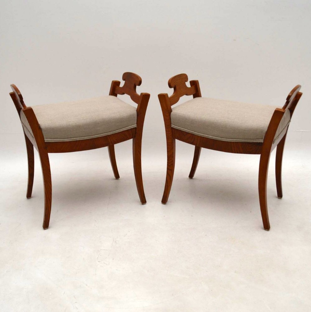 Pair of Antique Swedish Biedermeier Stools