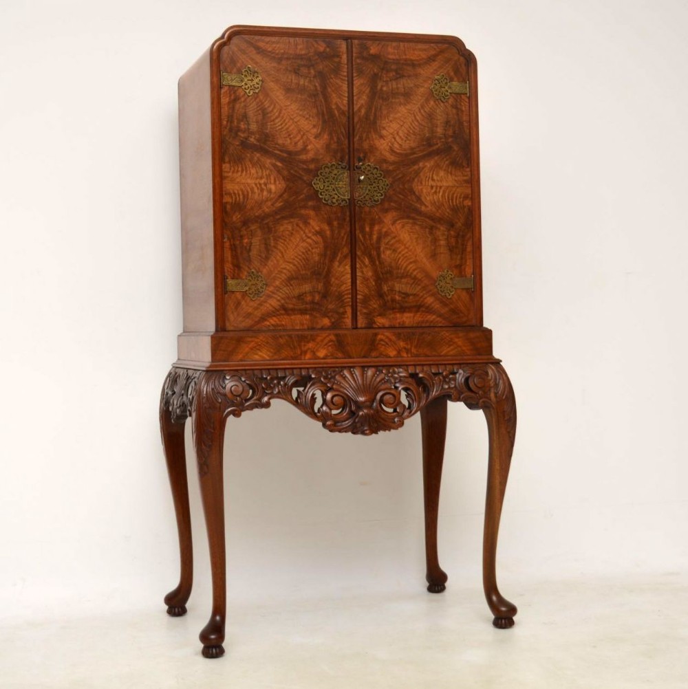 Small Antique Walnut Cocktail Cabinet