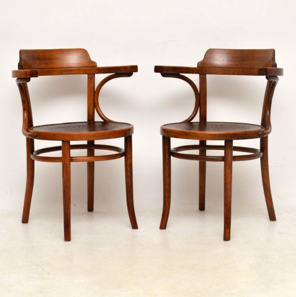  Pair of Antique Bentwood Thonet Armchairs