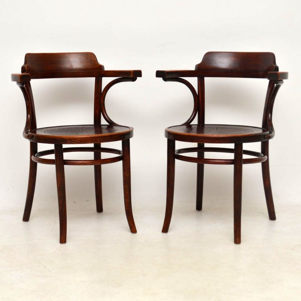Pair of Antique Bentwood Thonet Armchairs