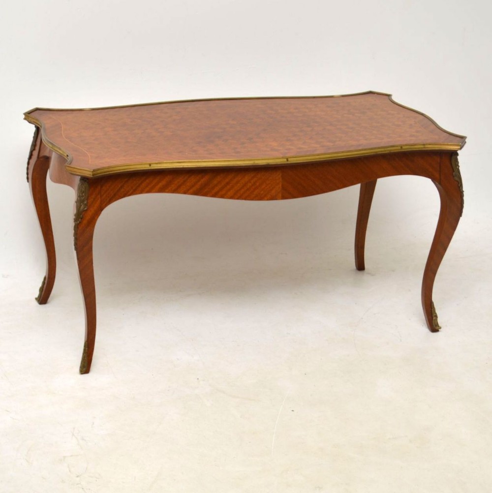 Antique French Inlaid Parquetry Coffee Table