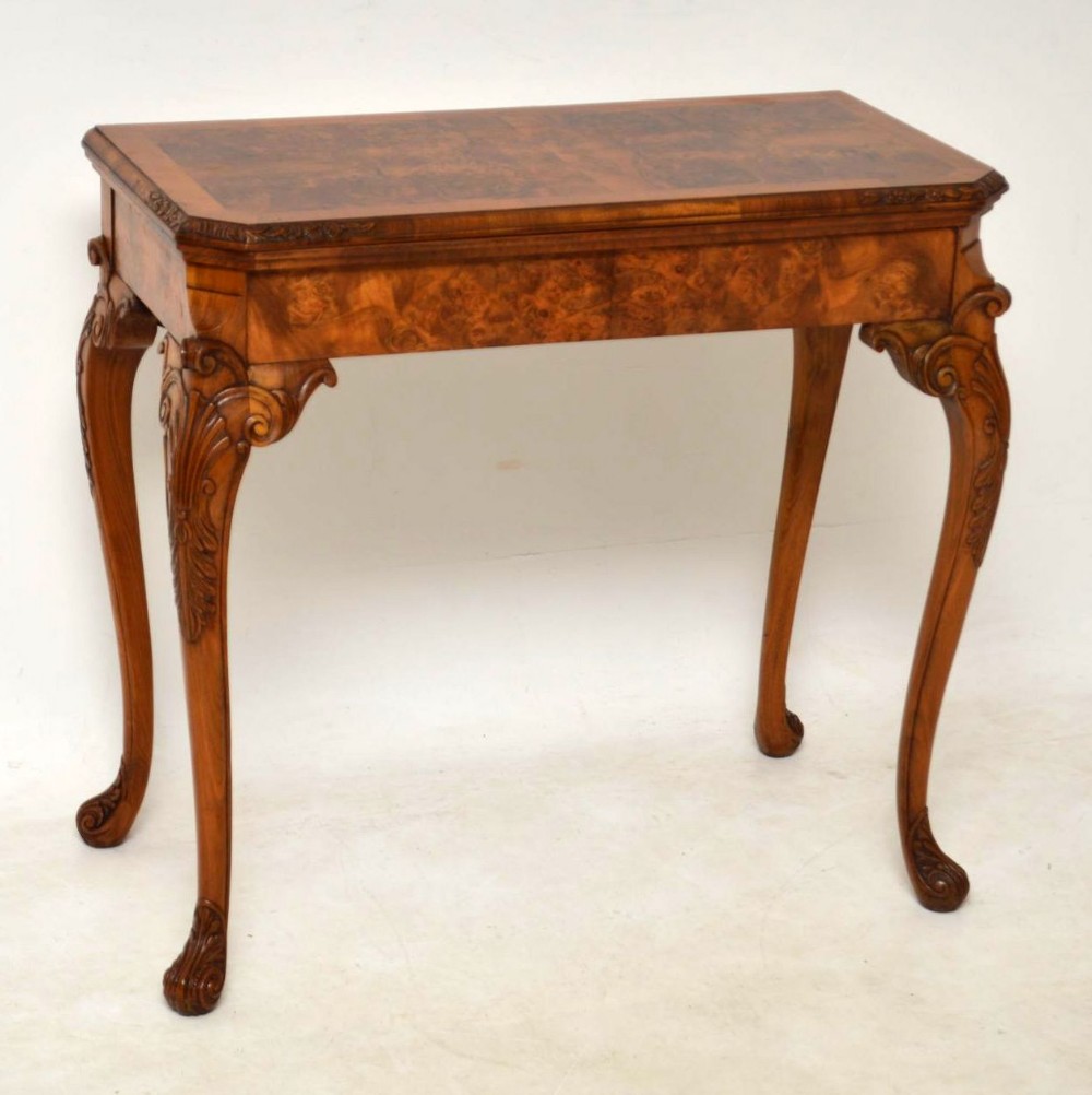Antique Burr Walnut Card Table