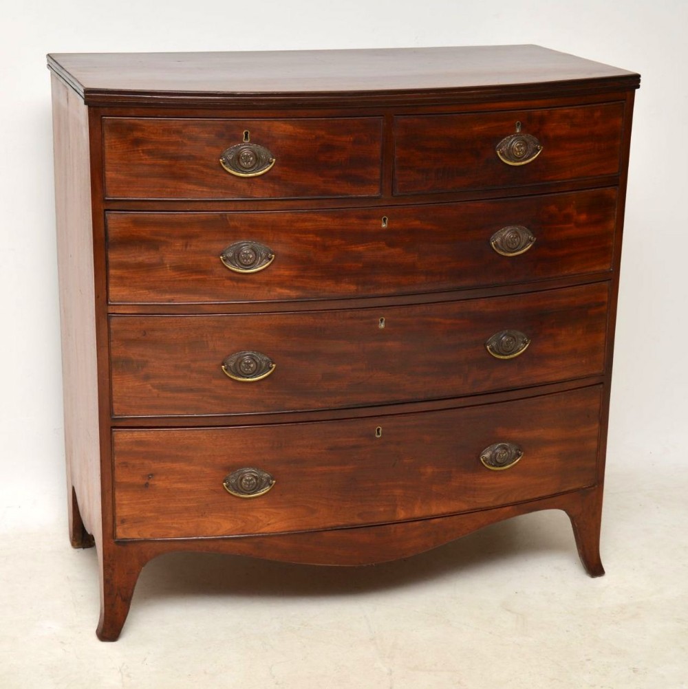 Antique Georgian III Mahogany Bow Fronted Chest of Drawers