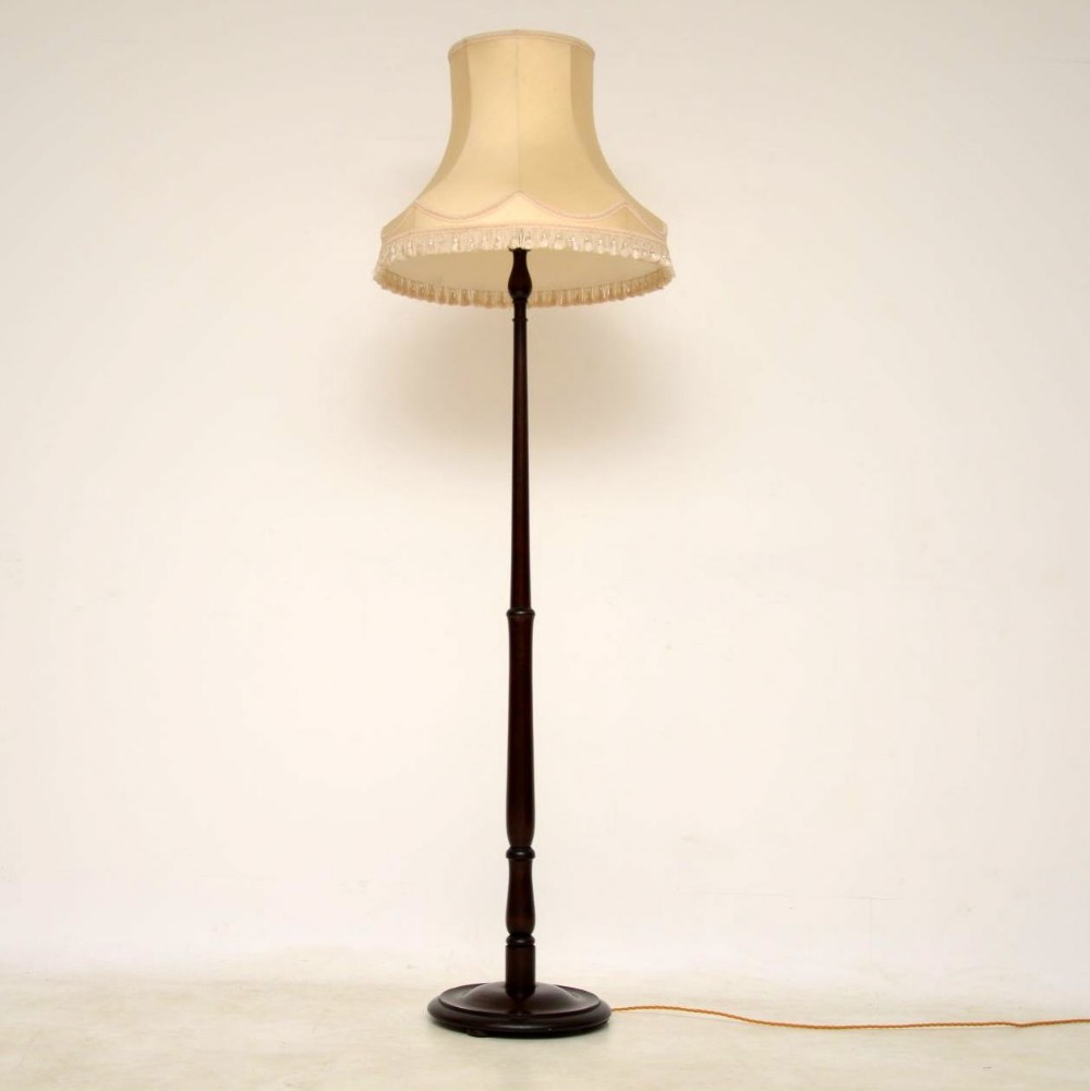 Antique Mahogany Lamp Stand & Shade