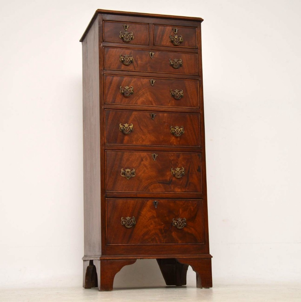 Slim Antique Mahogany Chest of Drawers