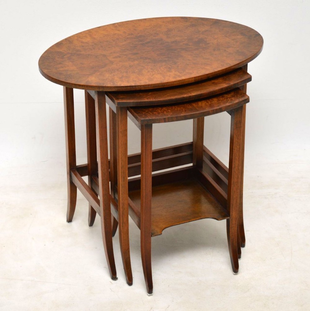 Antique Burr Walnut Nest of Tables