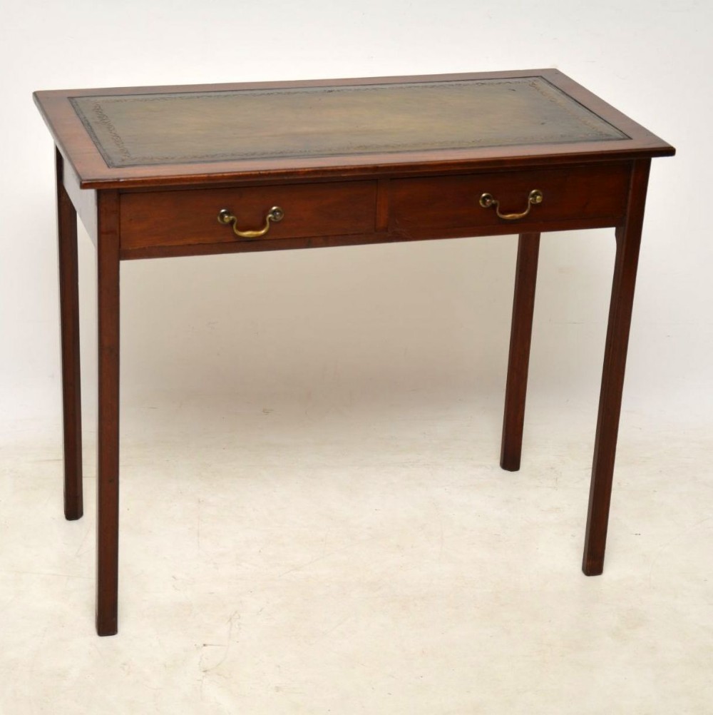 Antique 19th Century Mahogany Leather Top Writing Table