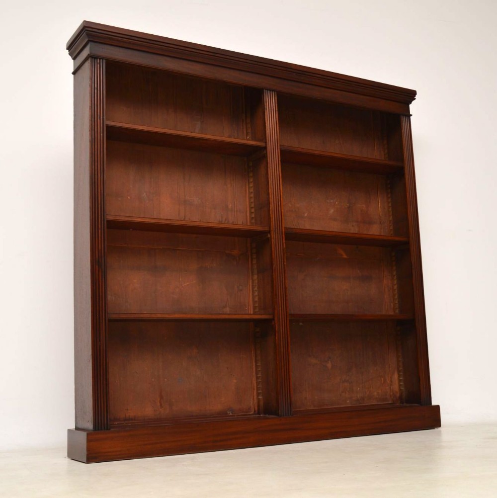 Antique Victorian Mahogany Open Bookcase