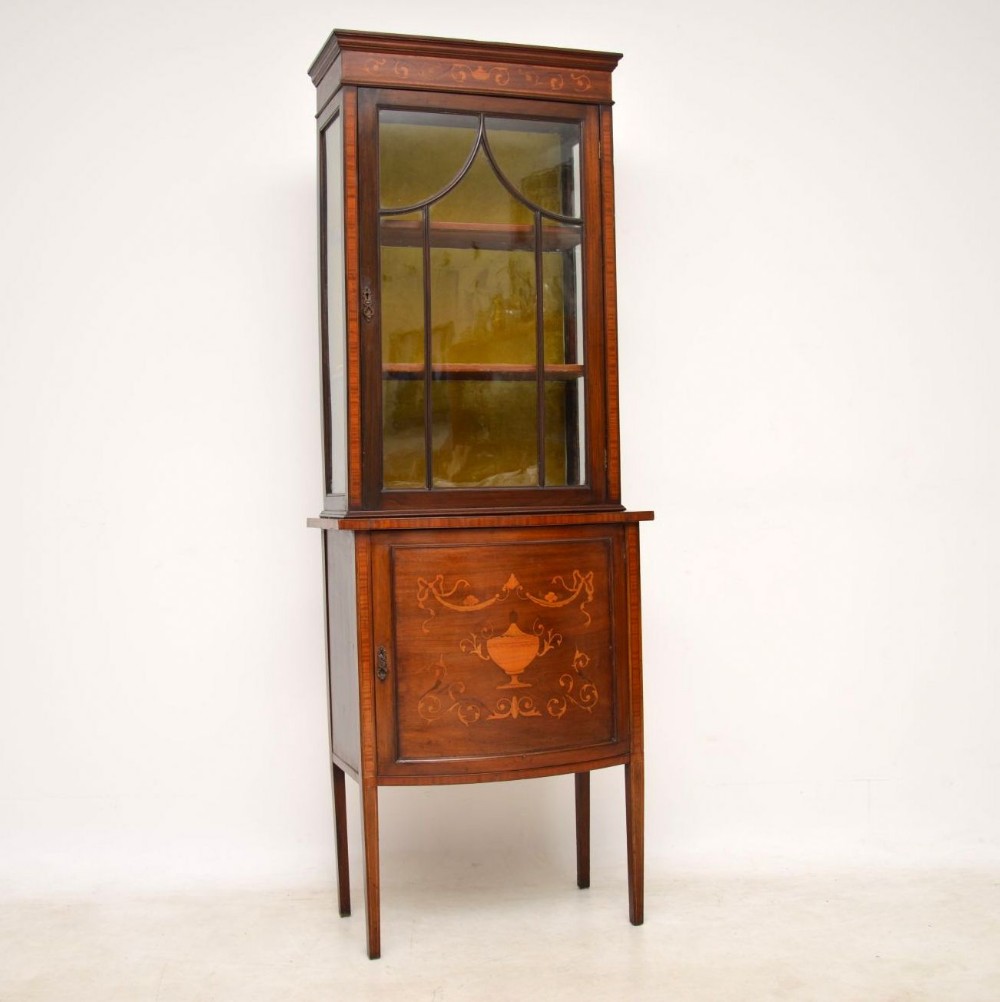 Antique Victorian Inlaid Mahogany Display Cabinet