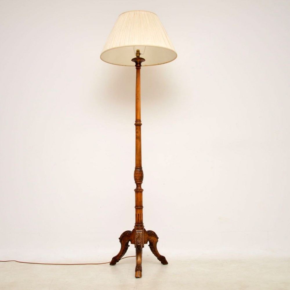 Antique Carved Walnut Floor Lamp