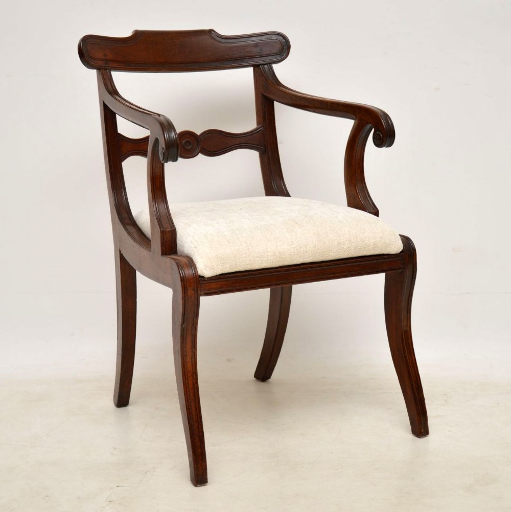  Antique Regency Mahogany Carver Armchair 