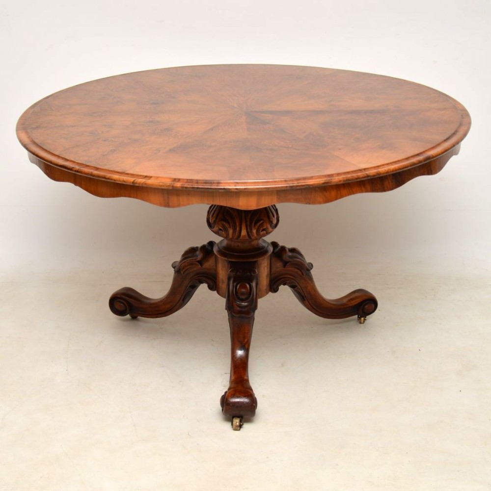 Antique Victorian Burr Walnut Breakfast Table