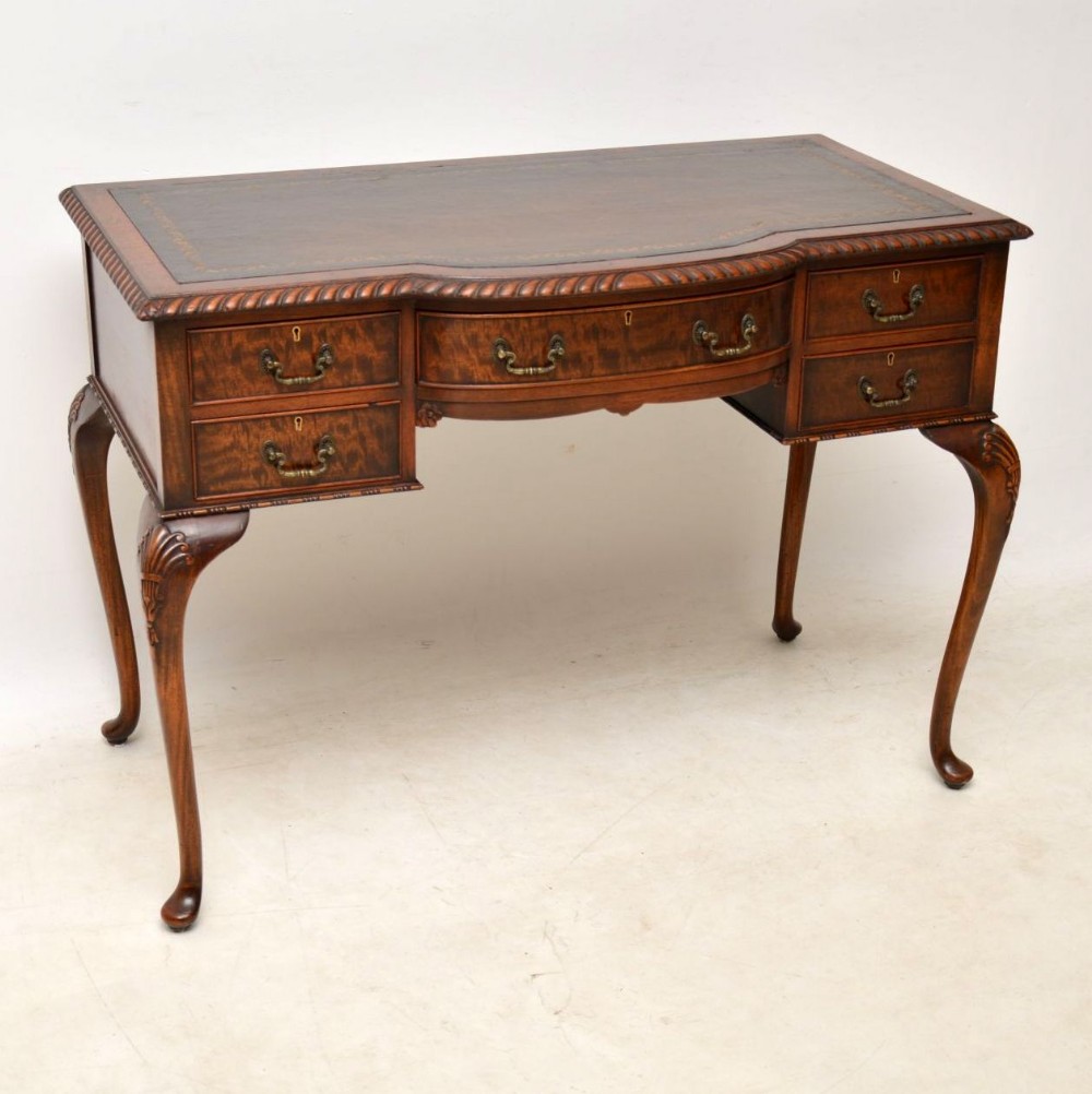 Antique Mahogany Leather Top Desk 