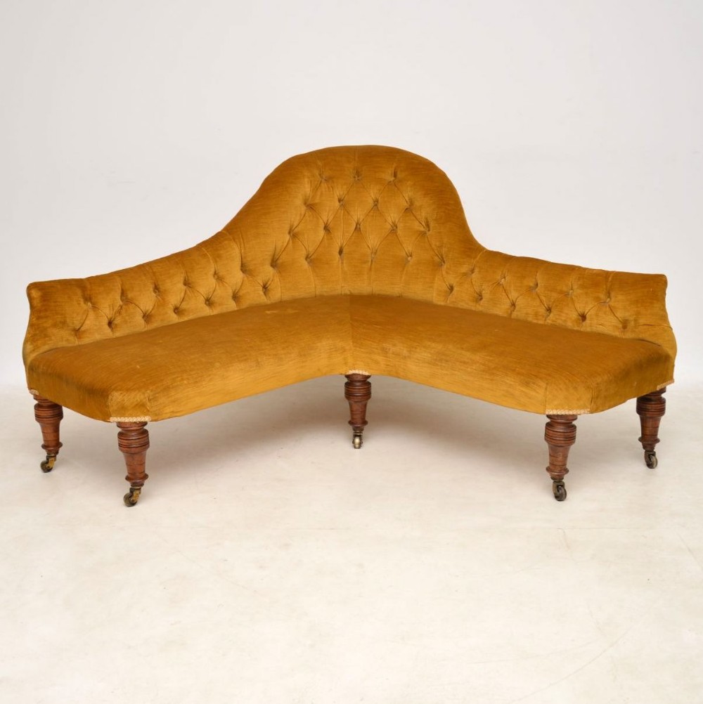 Antique Victorian Corner Sofa Chaise Lounge