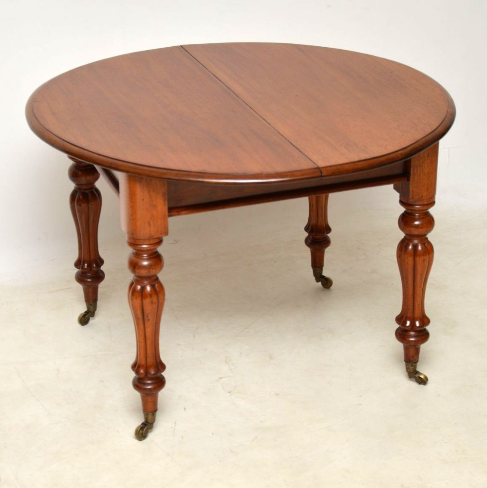  Antique William IV Round Extending Mahogany Dining Table