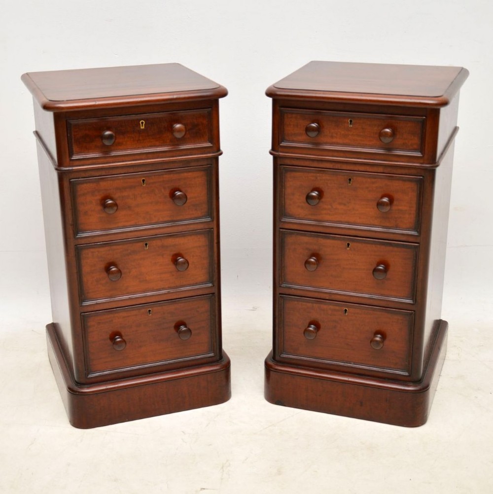 Pair of Antique Victorian Mahogany Bedside Chests