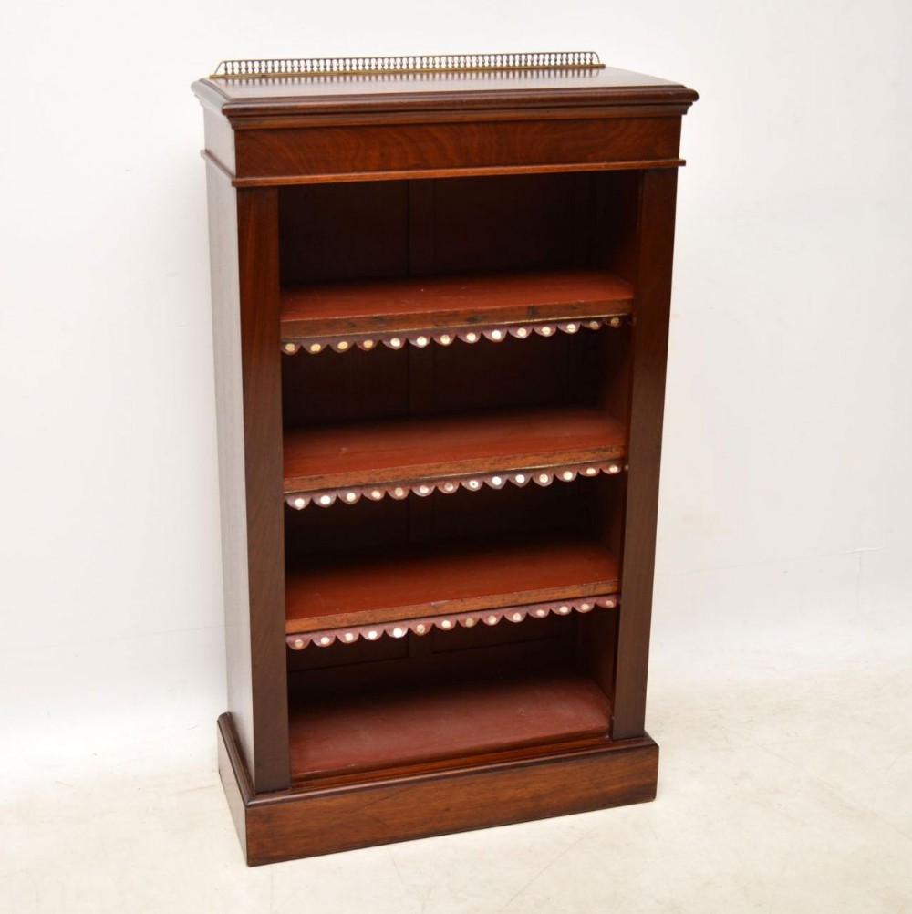Antique Victorian Mahogany Open Bookcase