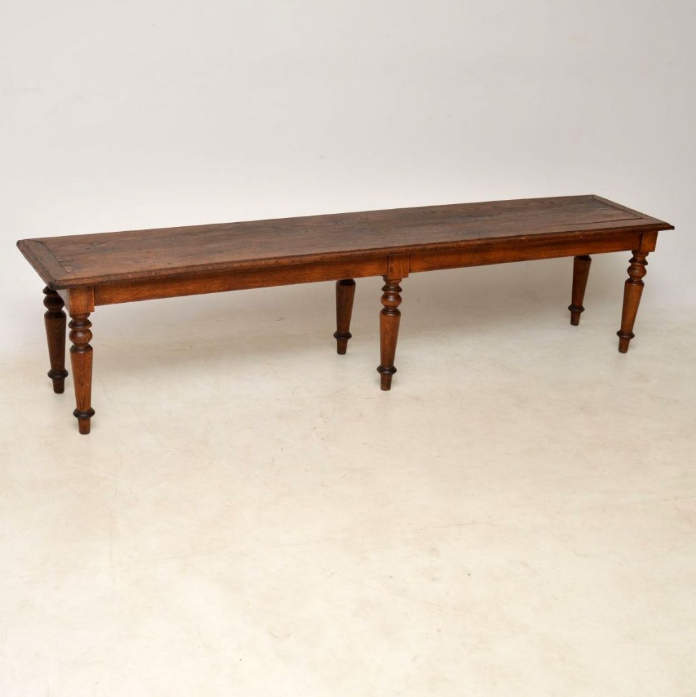 Antique Victorian Rustic Oak Bench