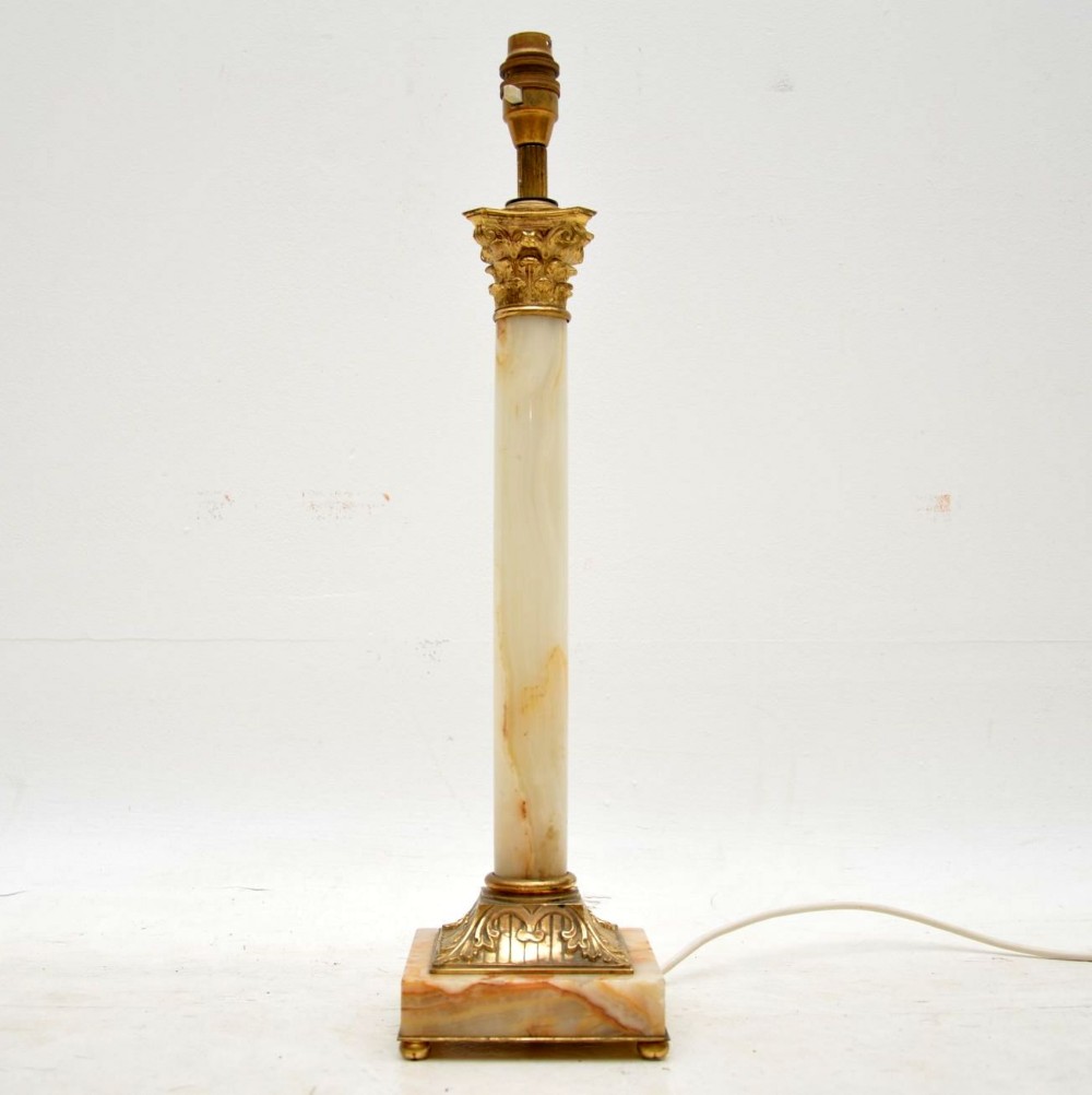 Antique French Gilt Bronze & Marble Table Lamp