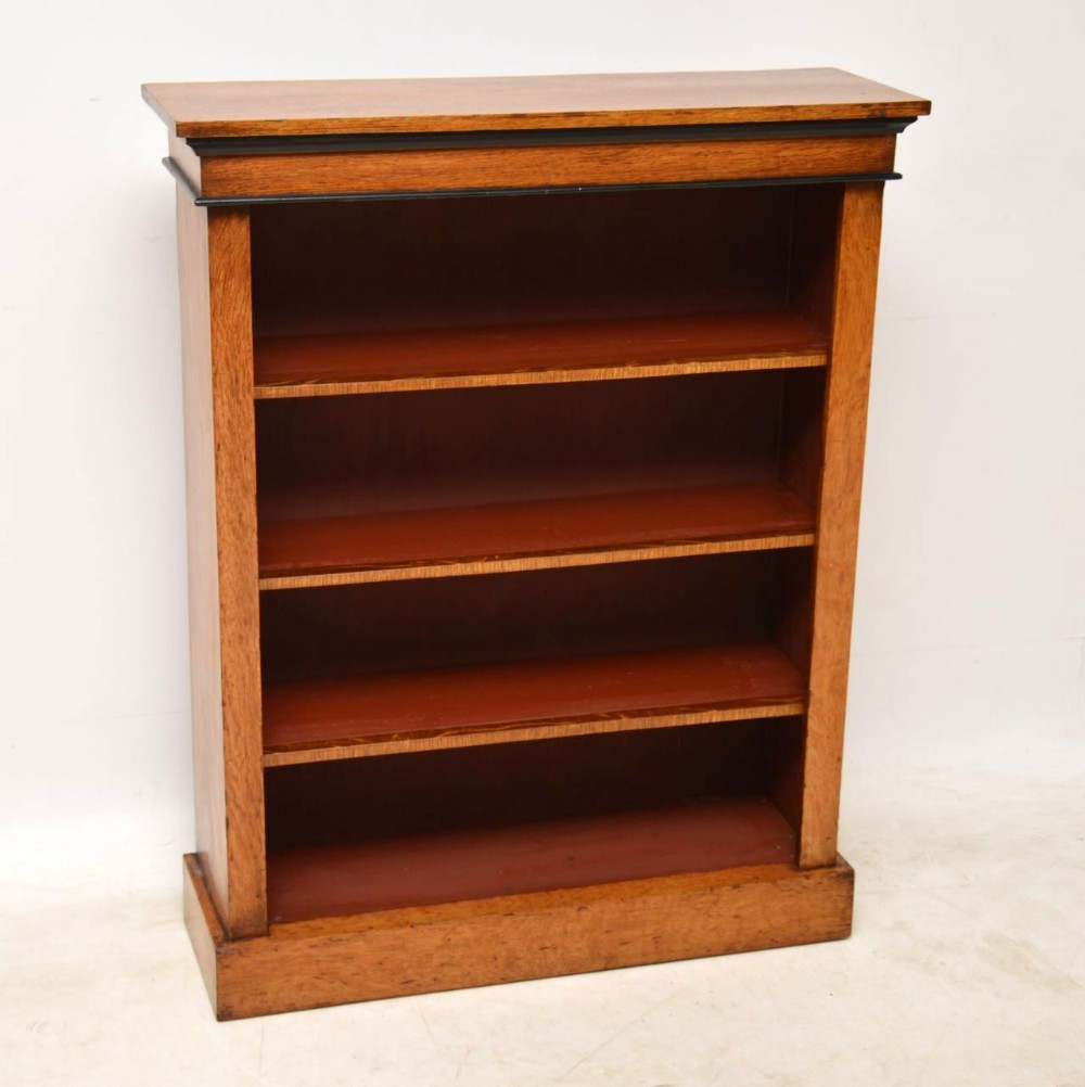 Antique Victorian Oak Open Bookcase