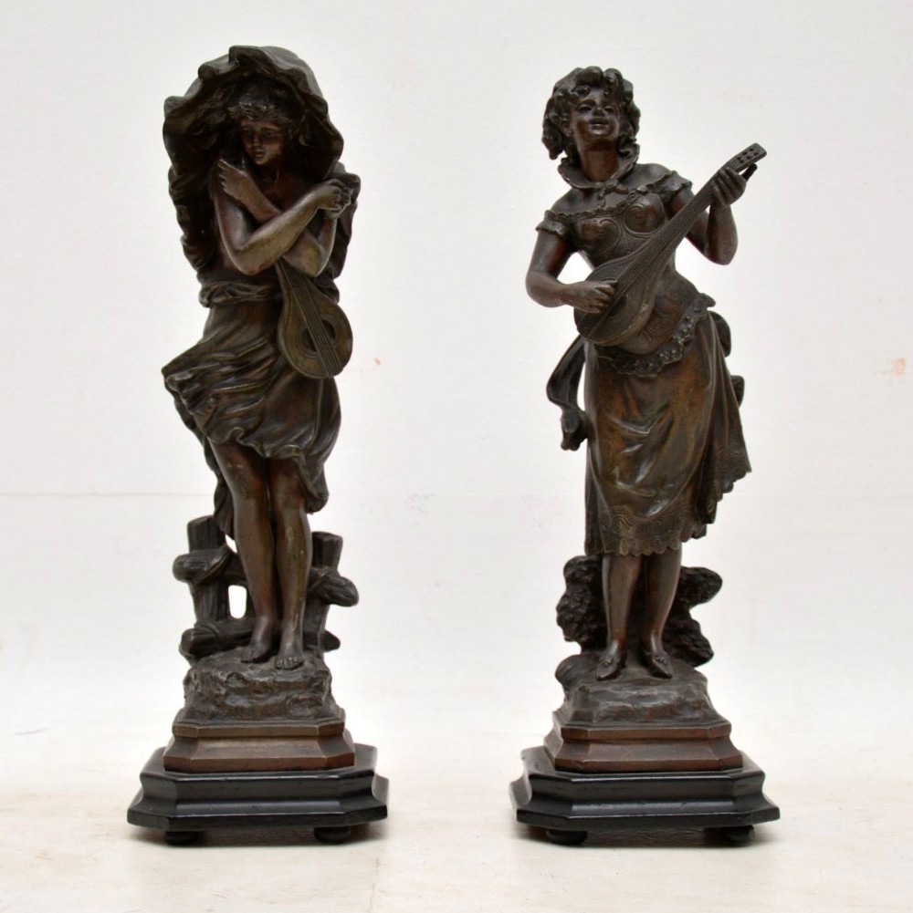 Pair of Antique Victorian Spelter Figurines
