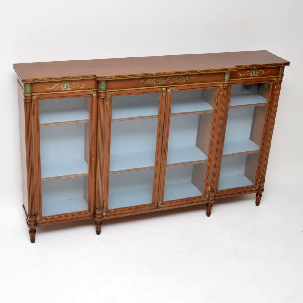 Antique Satinwood Bookcase by Howard & Sons
