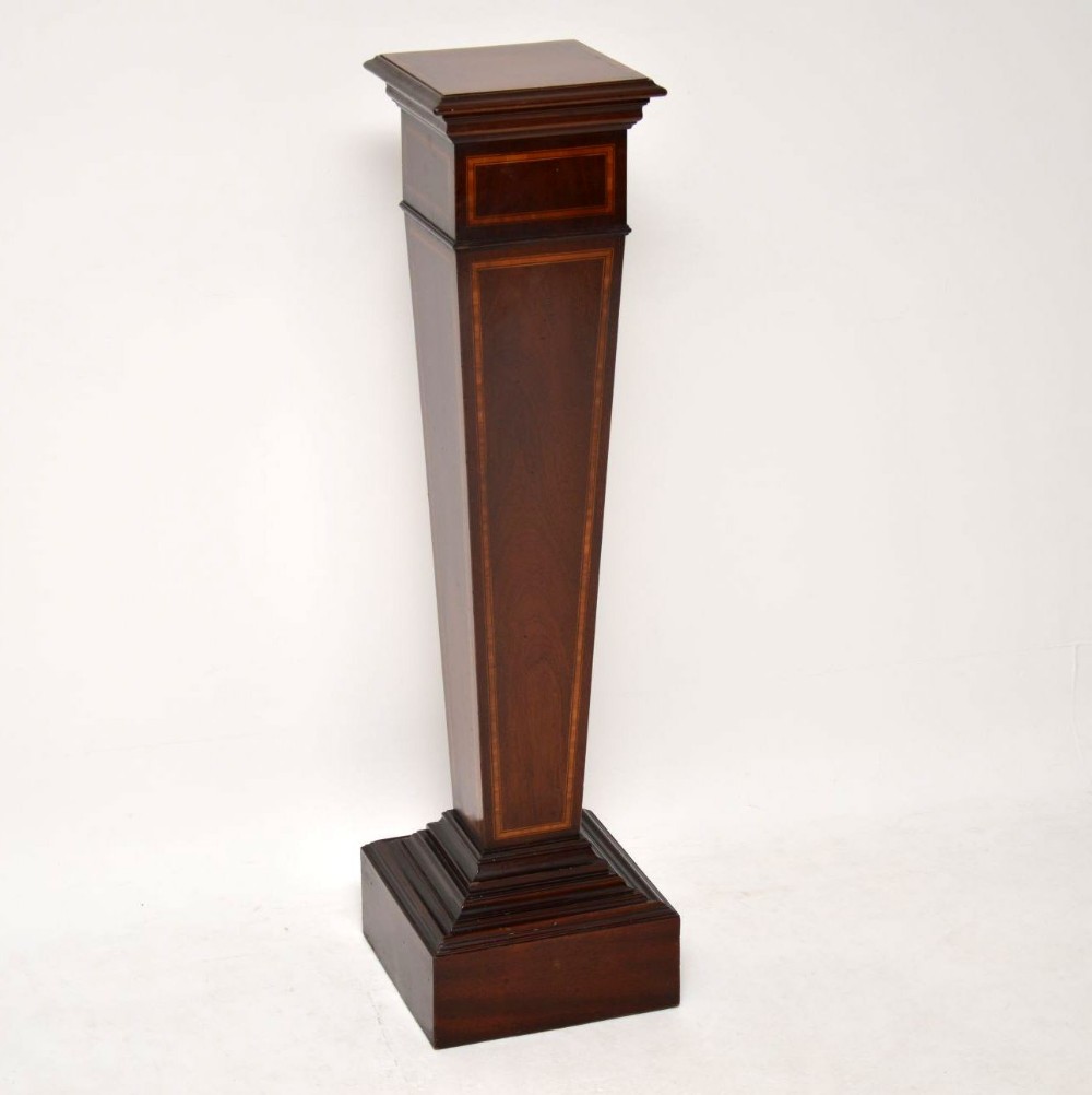 Antique Edwardian Inlaid Mahogany Column