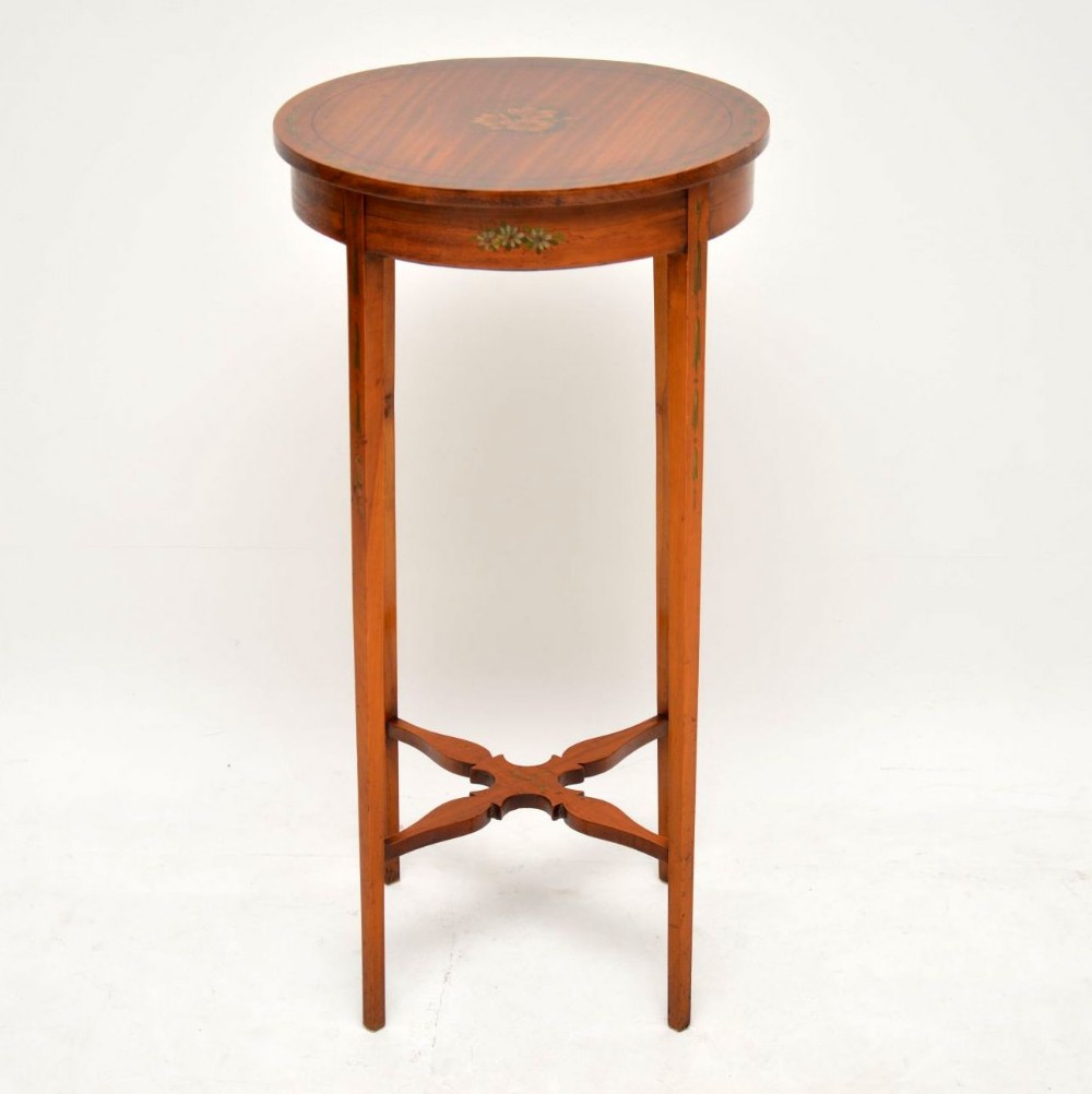  Antique Edwardian Painted Satin Wood Side Table