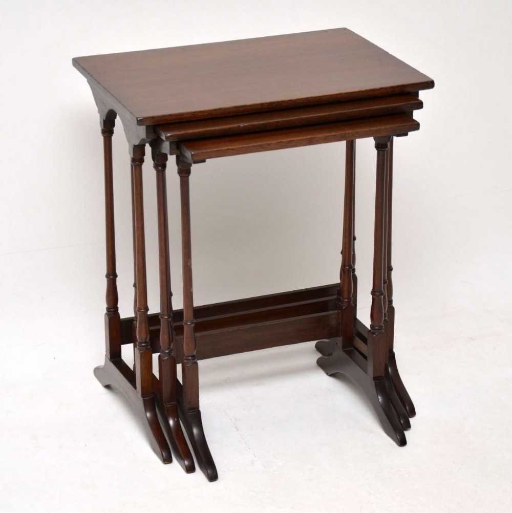 Antique Mahogany Nest of Three Tables