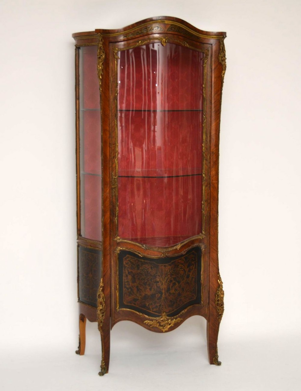  Antique French Ormolu Mounted Display Cabinet