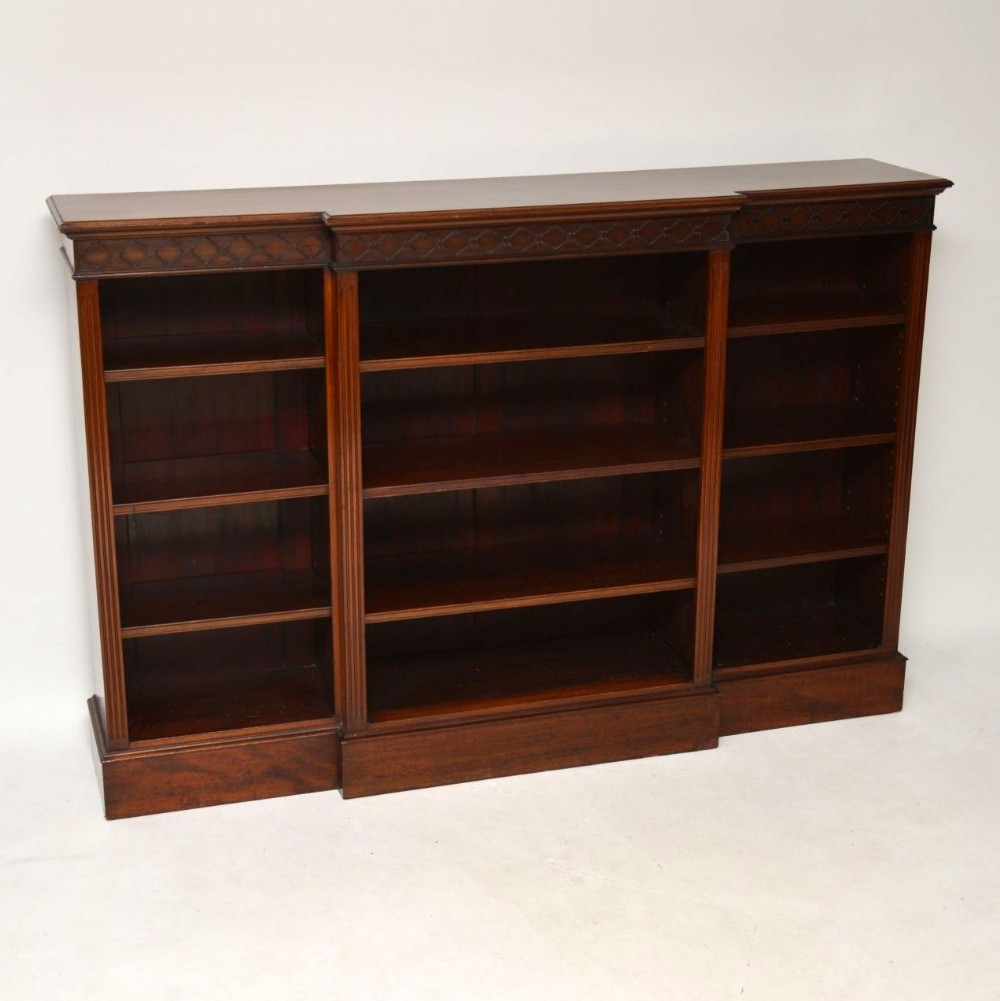 Antique Victorian Mahogany Open Bookcase