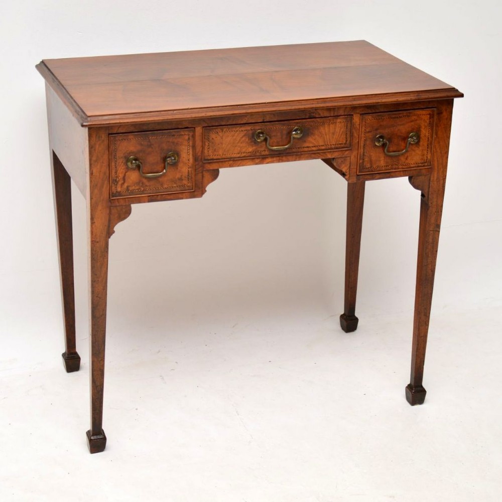 Antique Georgian Inlaid Walnut Writing Table