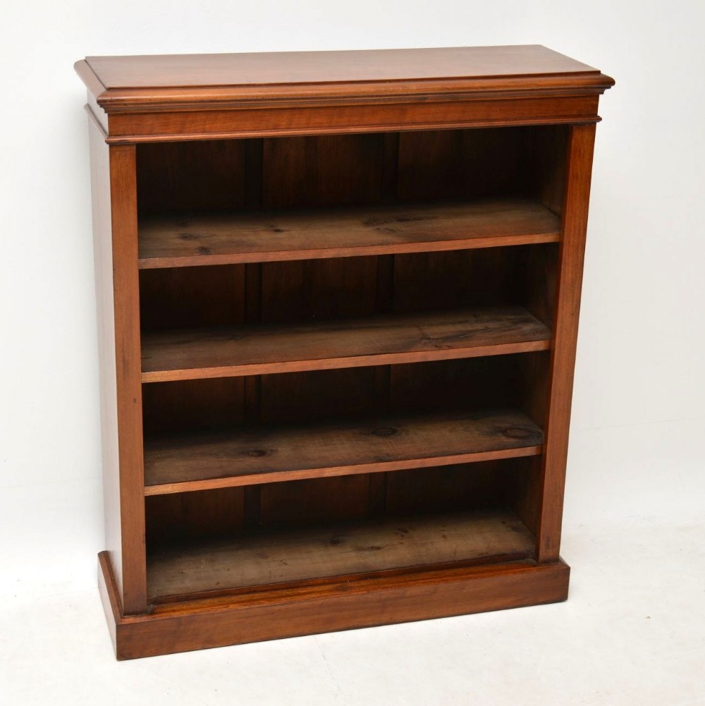 Antique Victorian Mahogany Open Bookcase