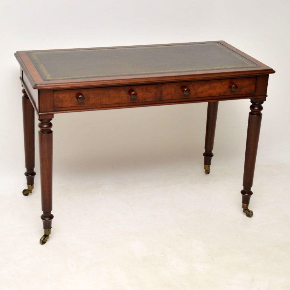 Antique Victorian Leather Top Mahogany Writing Table