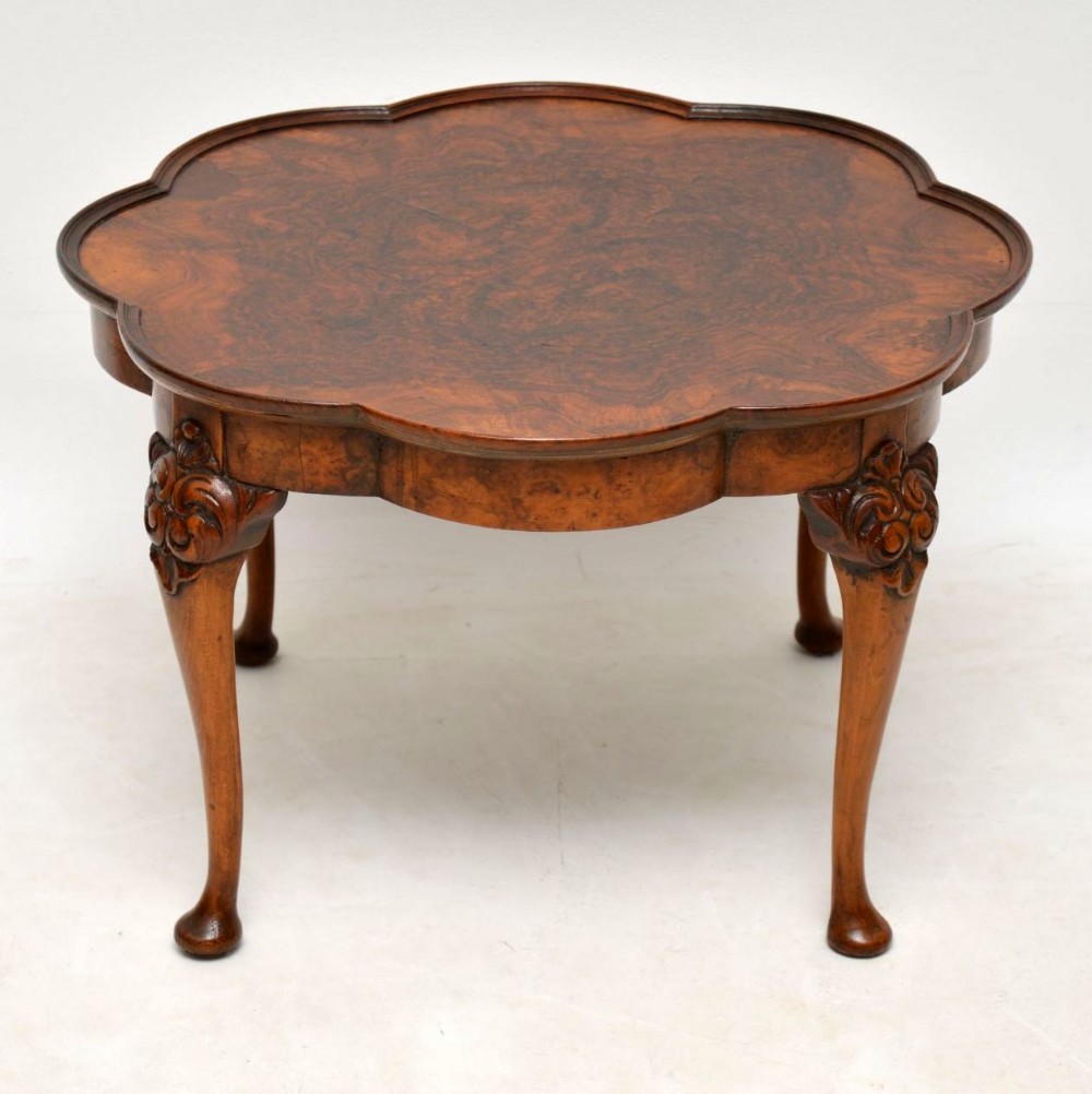  Antique Burr Walnut Pie Crust Coffee Table