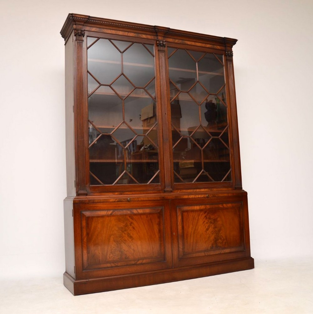 Antique Mahogany Astral Glazed Bookcase