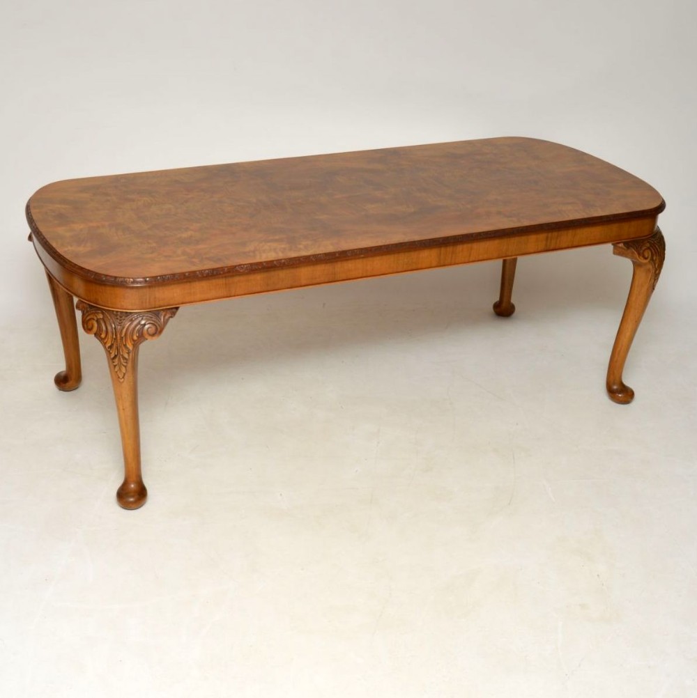 Antique Queen Anne Style Walnut Dining Table