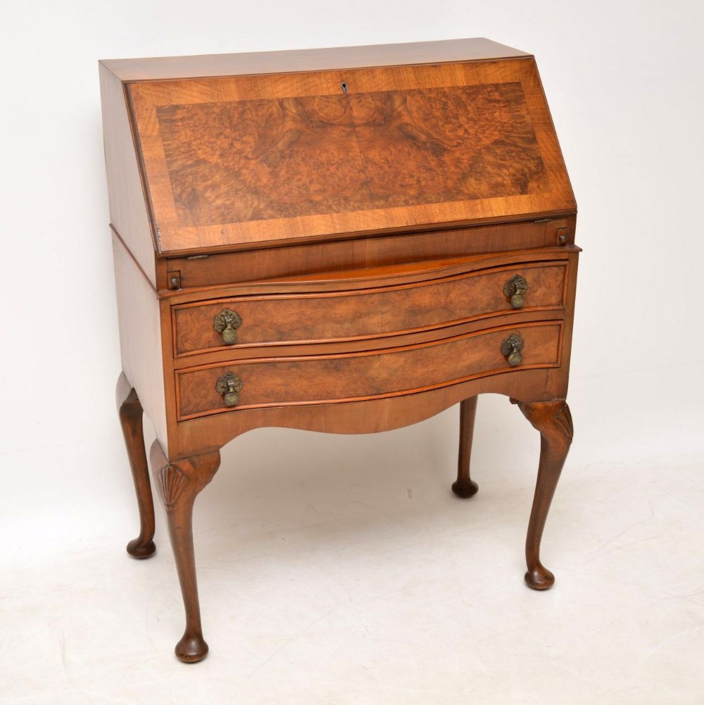 Antique Burr Walnut Writing Bureau 