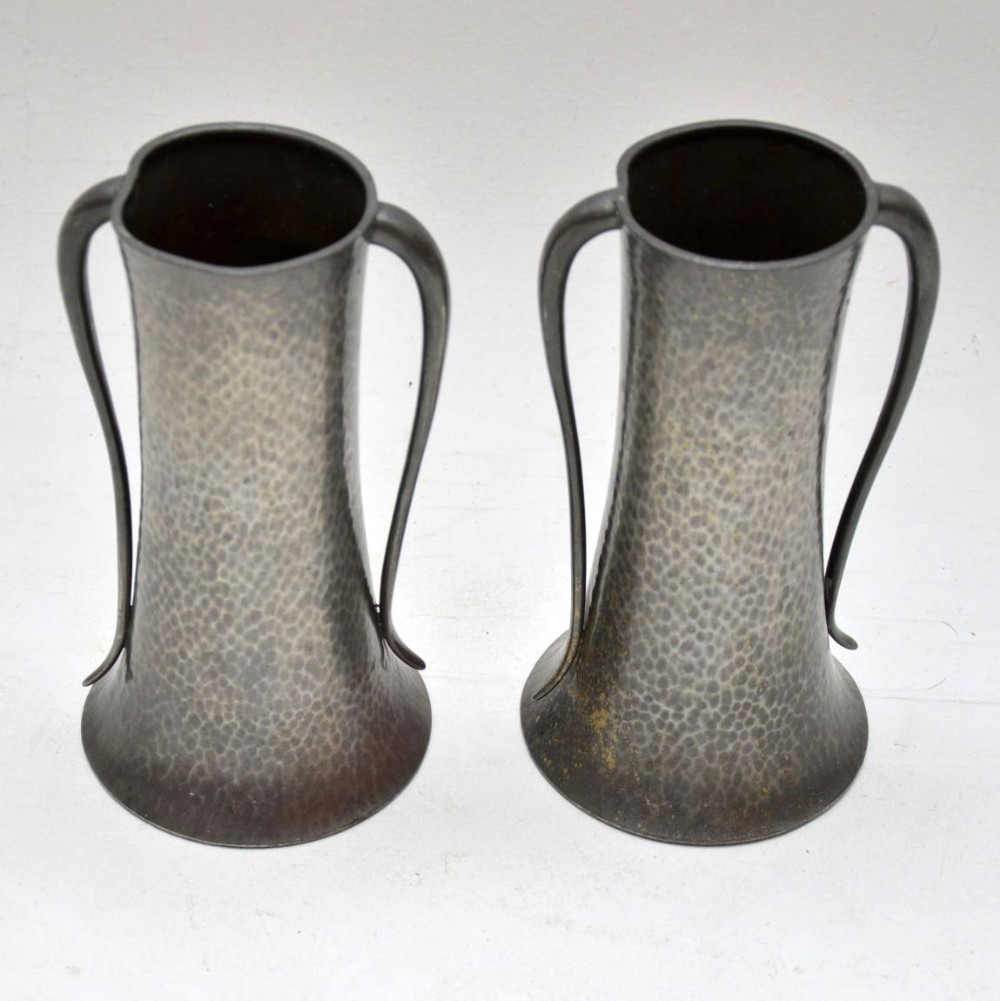  Pair of Pewter Vases by Walker & Co 