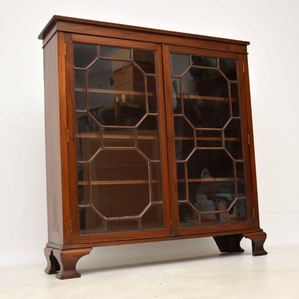 Antique Edwardian Mahogany Two Door Bookcase