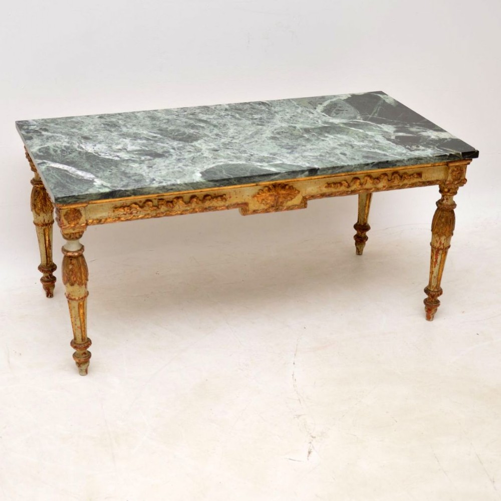 Antique French Marble Top Coffee Table