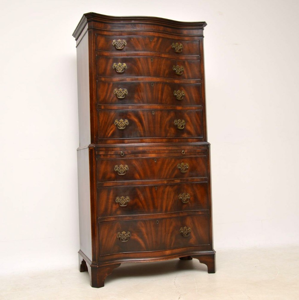  Antique Flame Mahogany Chest on Chest