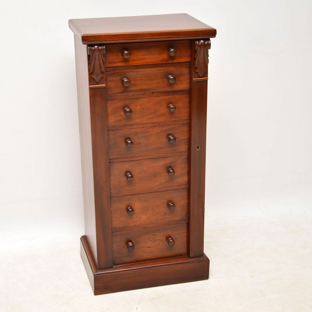  Antique Victorian Mahogany Wellington Chest of Drawers 